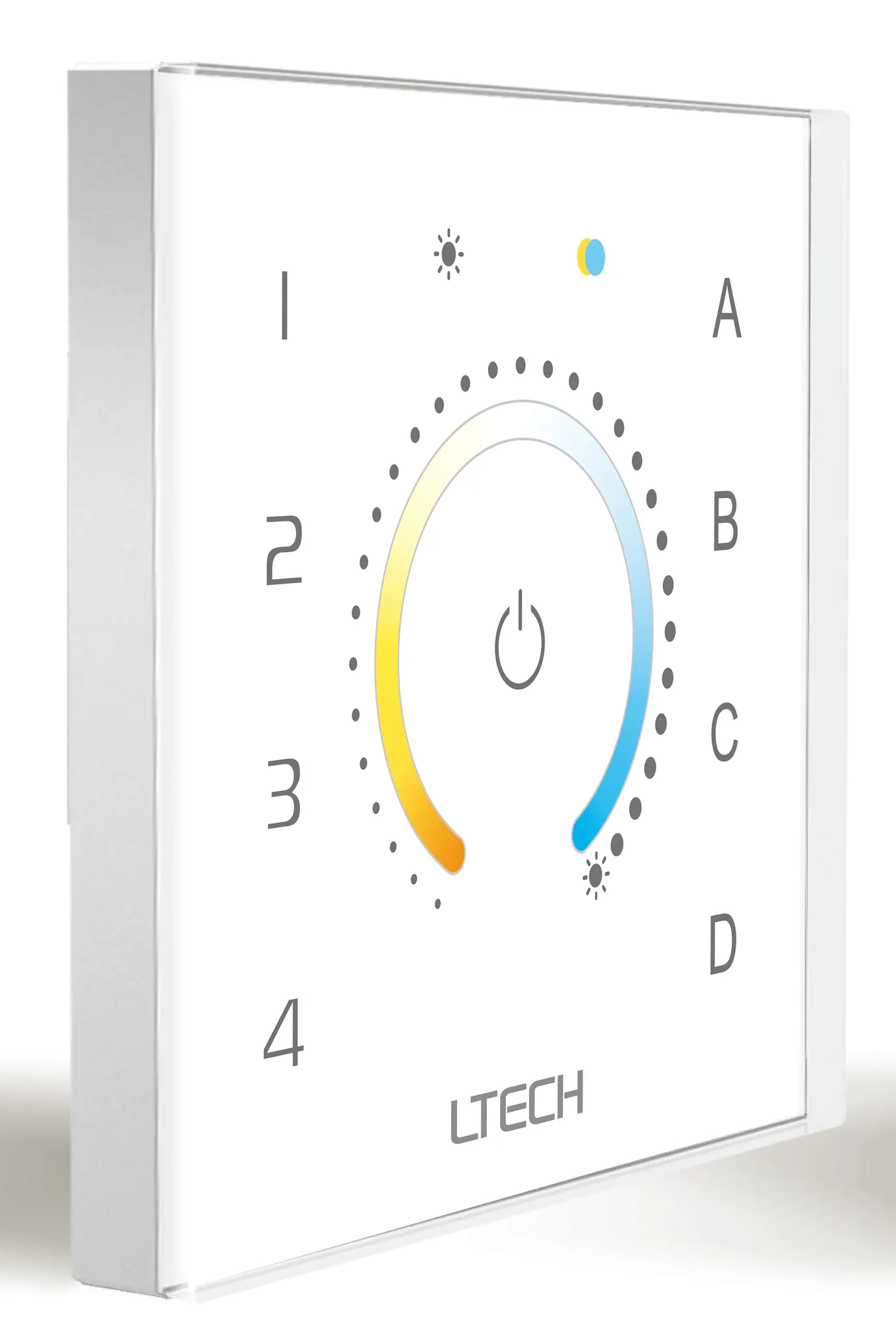 DALI Touch Panel, CT Dimming control, Support TC type control, Scene, Group, Unicast, Broadcast mode. Output signal: DALI, Touch vibration, IP20. EDT2  LTECH Touch Panel